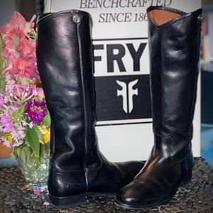 Frye Melissa Button 2, Black Leather boots